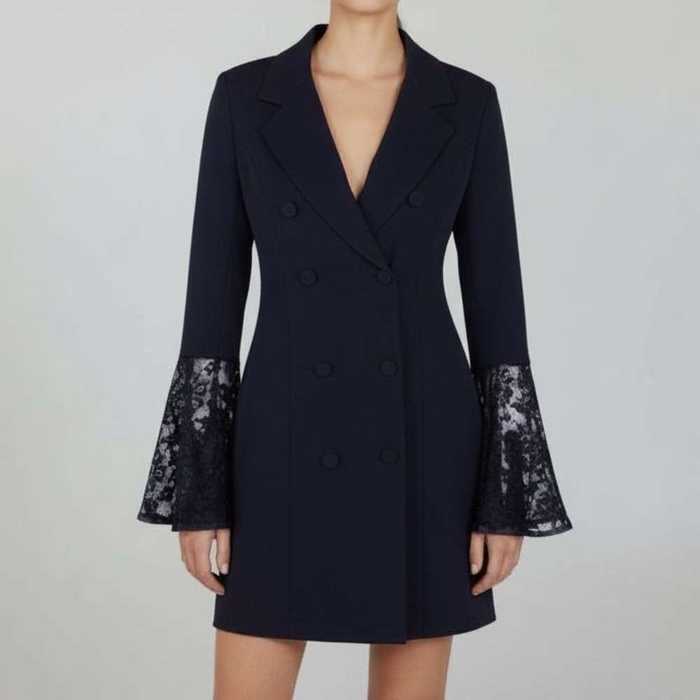 Black Dramatic Bell Sleeve Dress Jacket - Picture 10 of 12